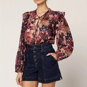 Cleobella Prius Tie-Neck Blouse